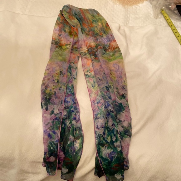 Monet inspired silk scarf-NWOT - Picture 1 of 8